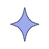 a stylized blue diamond